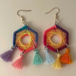 Dream Catcher Earrings with Tassels